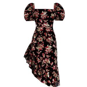 Women ruffled short sleeves dress autumn adeigbo
